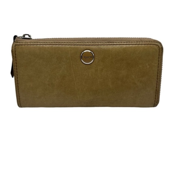 COACH Tan Zip Around Wallet - Picture 1 of 7